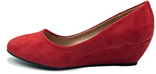 Womens Court Shoes Ladies Low Wedge Mid Heel Comfort Cushioned Work Office Smart Dolly Closed Toe Sandals Size