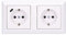 Jung SCHUKO USB-Steckdose Typ C (max. 3A) Komplett-Set Serie AS: 1x USB-Steckdose A152018CWW und 1x Steckdose A1520KIWW und 2-fach Rahmen AS582WW Alpinweiß