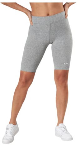 Nike Womens Sportswear Essential Bike Shorts, Dark Grey Heather/White, S