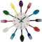 Lankater Wall Clock, Cutlery Kitchen Fork Spoon Creative Hang Clock, Multicolor Decorative for Modern Home Office Club
