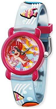 Herzengel Mädchen Analog Quarz Uhr mit Kunststoff Armband HEWA-Mermaid