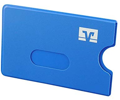 10 x EC-Kartenhüllen, Kreditkartenhüllen, Schutzhüllen (blau mit weißem Raiffeisenbank/Volksbank Logo)