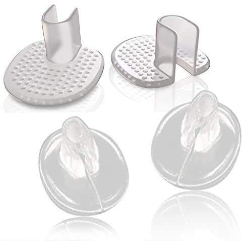 Zehenschutz flip flop zehenspreizer Kissen für Flip Flops & High Heels und Sandalen- Schutz vor Blasenbildung Transparent [4er Set]