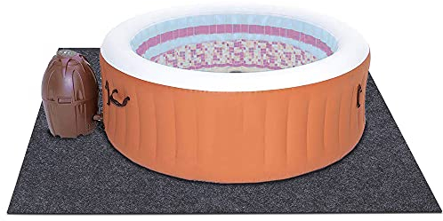 Meitola Whirlpool-Matte, Unterseite verhindert das Eindringen von Flüssigkeiten – schützt den Boden, enthält Flüssigkeiten, schützt die Whirlpools vor Verschleiß, waschbar (183 x 188 cm).