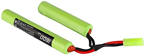 2/3A Cells 8.4v 1600mAh Butterfly Nunchuck NIMH Battery Pack with Mini Tamiya Connector for Mini AK Series Airsoft AEG Guns