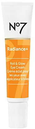 No7 Radiance+ Roll & Glow Eye Cream - Reviving & Illuminating Under Eye Roller - Color Correcting Vitamin C + Caffeine Cream for Dark Circles, Puffiness & Dullness (15ml)