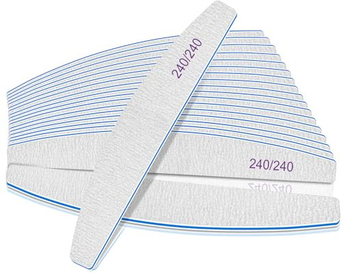 Nail Files, Nail Files 240/240 Grit Gail Files,12 PCS Professional Medium Coarse Nail Files for Natural Nails, Double Sided Emery Board Nail File Set