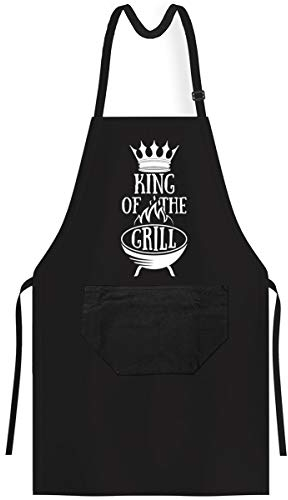 OM3® KING-OF-THE-GRILL - Grill-Schürze - Grill König Meister - BBQ Küchenschürze für Erwachsene Unisex