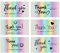 cobee Dankeskarten Set, 120 Stück Danke für die Unterstützung meiner kleinen Visitenkarten Notizen holografische Regenbogen Danksagungskarten Kundenwertschätzung, 6 Stile (3,5 x 1,9 Zoll)