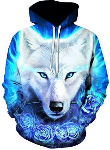 ZIFIS Felpa con cappuccio leggera stampata in 3D unisex for felpe pullover con cappuccio a maniche lunghe da uomo (Color : A, Size : 4XL)