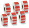 BETCKEY - 6 Rollen Rot Mehrzwecketiketten Kompatibel mit DYMO S0929120, 25mm x 25mm, 4500 Farbige Etiketten für LabelWriter 450, 4XL NICHT passend 550 oder 5XL