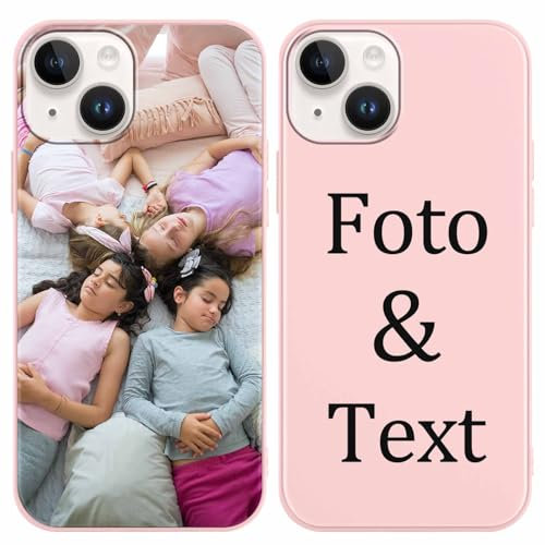 Yoedge Rose Coque Personnalisée pour Apple iPhone 14 / iPhone 13 6,1, Personnalisable Housse Étuis avec Photo Image Texte Etui, Mince TPU Antichoc Protection Custom Cover pour iPhone 14/13 Case