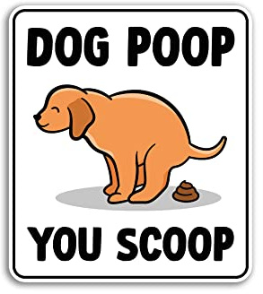 2 x 10cm Dog Poop You Scoop Vinyl Stickers - Pick Up Dogs Poo Pets Rubbish Bin Animal Shop Support Girls Laptop Label Home Sticker #79874
