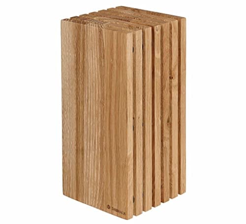 Zassenhaus Knife Block Wooden Grooves Knife Holder Wooden Block Kitchen Knife Oak