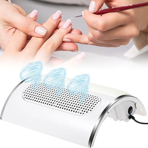 Hombasing Nagel Staubsauger, Professioneller Nagelstaubabsauger 80W, Nagel Staubabsaugung Maniküre Reinigung Ausrüstung mit 2 Lüfter und 2 Staub Taschen für Nagelstudio/Salon/Persönlich Maniküre