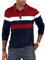 Mens Casual Polo Shirts Long Sleeve Contrast Color Shirt Patchwork Tee Color Block Sports Golf Tennis Tops Classic T Shirt Navy M