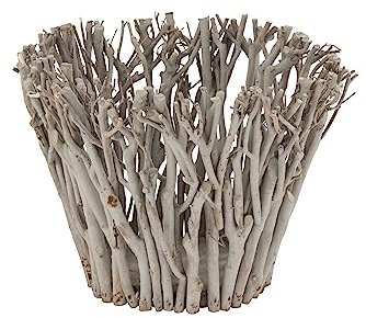 WINDLICHT ÄSTE MIT Glas Holz GRAU Large