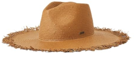 Brixton Womens Jo Straw Frayed Fedora, Copper, M