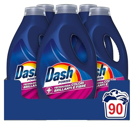 Dash Power Detersivo Liquido Lavatrice, 18 Lavaggi, Tecnologia Colori Brillanti E Fibre, Protegge I Capi, Efficace Anche A Freddo E In Cicli Brevi