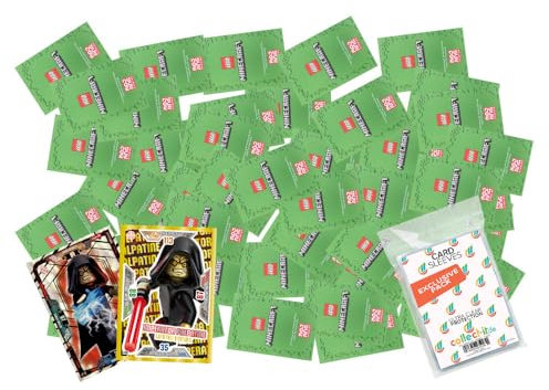 Bundle mit Lego Minecraft Serie 1 Trading Cards - 50 Verschiedene, zufällige Karten + Exklusive Collect-it Hüllen