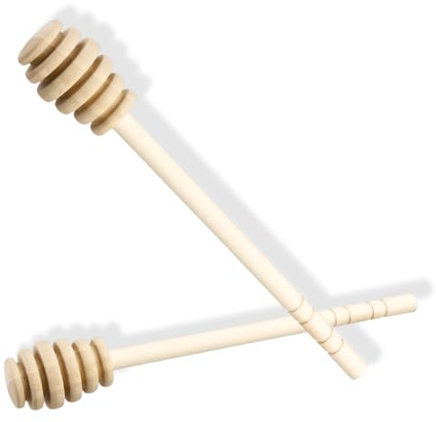 Vanyibro 2PCS Rustic Wooden Honey Dippers,16CM Cherry Tree Wood Honey Spoon Set for Drizzling Honey