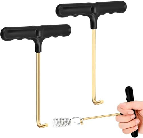 Zovator 2 PCS Trampoline Spring Pull Tool Kit, Trampoline Spring Tool Puller Hook Trampoline Peg Puller with Plastic Handle for Jumping Trampoline Spring Installation