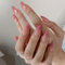 MrCuvaryas Press on Nails Künstliche Nägel kurz, Weißes French-Nail-Design mit Farbverlauf, Fingernägel zum Aufkleben Acryl Full Cover für Frauen und Mädchen Nail Art (Pink Almond, 12 Größen)