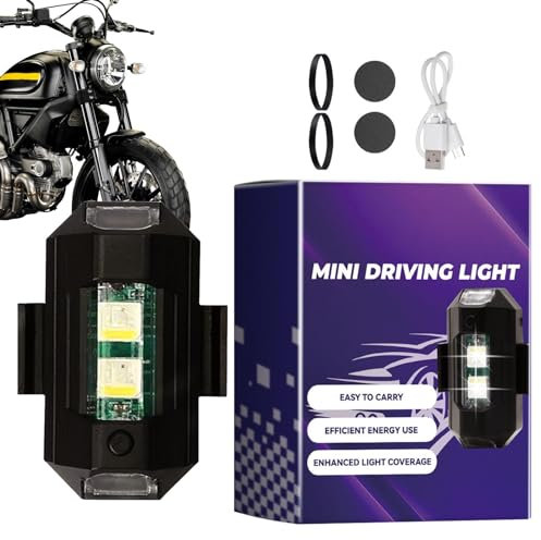 Vuggdt luz recargable para motocicleta, lámpara LED para parachoques delantero de motocicleta, luz de conducción nocturna segura con alto brillo para transporte de carga