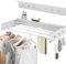 Fachmach Stendibiancheria da Parete, Stendino da Muro Richiudibile Esterno e Interno,80 cm, con 6 Ganci,Spazio Efficiente e Versatile,Capacità 30 kg (Bianco, 80 CM)