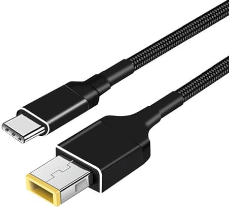 BEYEE USB C auf Slim-Tip Laptop Ladekabel, Typ C Stecker auf Quadratischen Adapter 1.8m 100W PD Stromversorgung Verlängerungskabel für Lenov Yoga T470s T470 T460s T450 T450s ThinkPad X1