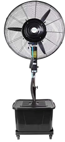 Ventilador Nebulizador Tanque de Agua de 12 L/11 Galones Ventilador de Pulverización Industrial, Ventilador con Agua Pulverizada, Ventilador Industrial para Patio, Garaje, Gimnasio(75cm/29.5in)