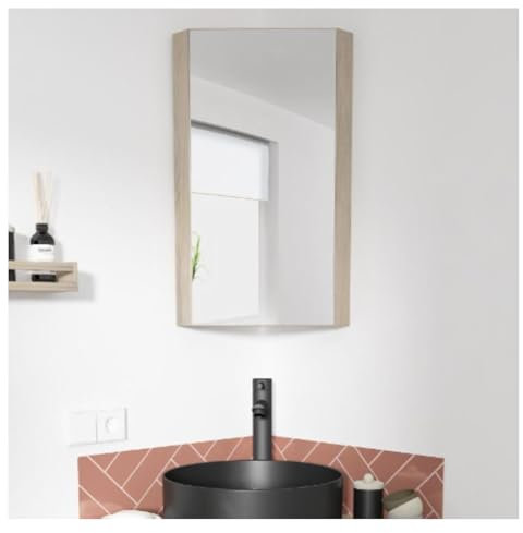 MOB-IN Armoire de Toilette d'angle décor chêne 25.2 x 70 cm Cleo