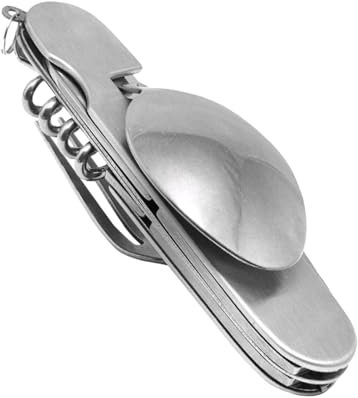 Mihauuke Backpack Utensils, Camping Cutlery | 6-in-1 Foldable Portable Cutlery Set, Multifunctional Removable Spoon Fork Combination for Backpacking, Scouting Hobo, Fishing Lovers, Travelers