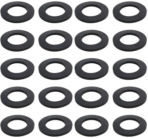 The Lord of the Tools Lot de 2 Rondelles Caoutchouc Nitrile Lave-linge 3/4 Pouces Rondelles Plates Lave-vaisselle Rondelles d'espacement Rondes Tuyau d'arrivée D'eau Froide 3/4 Pouces Noir