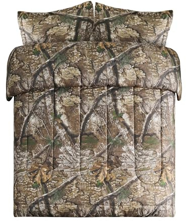 VISI-ONE Realtree APX Camo Queen 3 Piece Comforter Set – All-Season Lightweight Rustic Farmhouse Décor Bed Set, Unisex Gift for Outdoor, Hunter, Nature Lovers, Perfect for Cabin, Farm, Ranch & Lodges