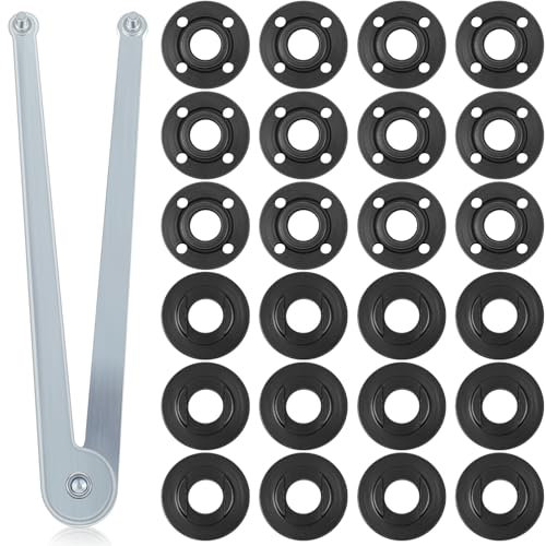Hicarer 25 Pcs Angle Grinder Nut Angle Grinder Wrench Kit Universal Locknut Wrench Adjustable Wrench Spanner 5/8''-11 Flange Metal Lock Nut Grinder Parts Compatible with Makita/Dewalt