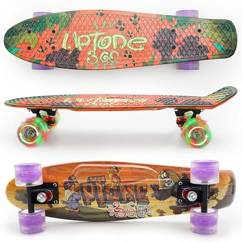 UpTone360 Mini Cruiser Skateboard | für Kinder ab 6 Jahre | ABEC 9 Kugellager | Belastbarkeit bis 100kg | langlebig & stabil | ideal für Kinder ab 4, 8 & 10 Jahre, Jugendliche & Erwachsene