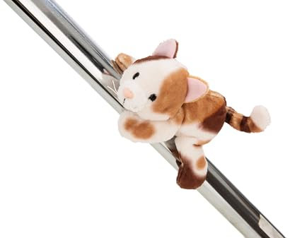 MagNICI - Gato de la suerte de 12 cm, marrón, muñeco de peluche con imán que se adhiere a superficies metálicas, pizarras magnéticas y asas de bolsos, idea de regalo, 62135