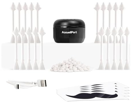 Nose Wax Kit, Professional Facial Waxing Kit with Protable Mini Heater, Wax Paper, 100g Wax Beans(10g per Pack), Reuseable Ear & Nose Wax Applicators, USB Cable
