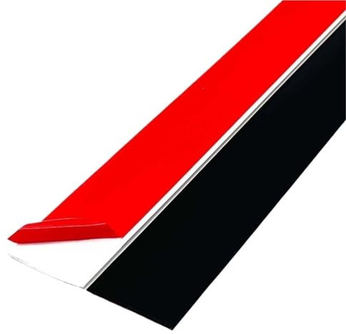 4/5/7,6 cm × 10 Fuß selbstklebende flache Bodenübergangsleiste, PVC-Laminat-Bodenleiste, Teppichübergangsleiste, Bodenschwellen-Trennstreifen, Bodenkantenleiste(Black,Width 4cm)