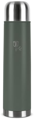 Berlinger Haus Termoska Edelstahl 1 l Matte Grüne Kollektion - Isolierkanne, Thermoskanne, Kaffeekanne, Teekanne, für heiße und kalte Getränke, modernes Design, langlebig und funktional