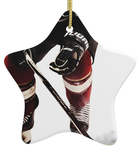 Eishockey-Muster Hängende Weihnachtsbaum Dekorationen Keramik Weihnachtsschmuck Für Deko Auto Büro
