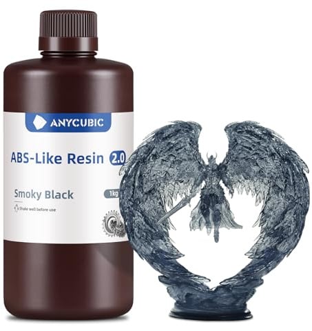 ANYCUBIC ABS-Like Resin 2.0 für Harz-3D-Drucker (Rauchiges Schwarz, 1 kg) | 3D Drucker Resin mit hoher zähigkeit, Präziseren Details, Geringem Geruch, breite kompatibilität