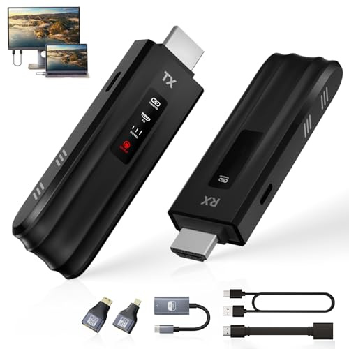 Moman D9T Kabelloser HDMI Sender Empfänger, 4K, 60 m, Schwarz