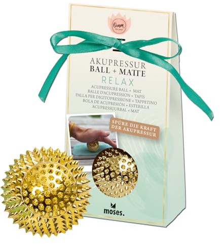 moses. Omm for you Akupressur Ball Relax – Igel-Ball mit Unterlage für Massage und Entspannung, regt die Durchblutung an & lost Verspannungen, ideal für Wellness-Rituale