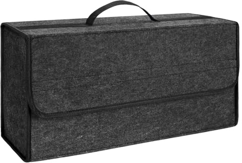 Car Boot Organiser Bag, Foldable Car Boot Organiser Storage with Lid (1Pc) | Anti-Slip Felt Trunk Storage Bag for Tools & Interior Declutter,Boots Tidy Bags Trunk Organizer Box Suitable for All Vehicle
