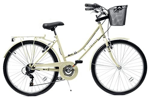 Aurai Trekker Ladies Heritage Bike 26 Wheel 6 Speed Cream