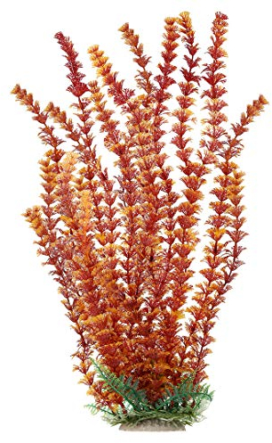 Mayitr 45cm Wasserpflanzen Künstlich Plastik Aquarium Pflanzen Deko Kunststoff Aquariumpflanzen (Orange)