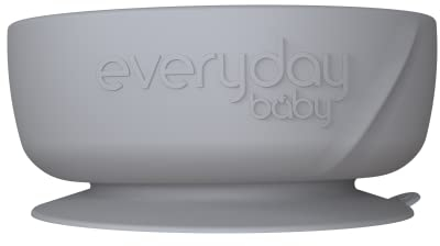 Everyday Baby Bol Enfant avec Base Ventouse, Dès 4 Mois, Lavable au Lave-vaisselle et au Micro-ondes, Quiet Grey, 30813 0303 01