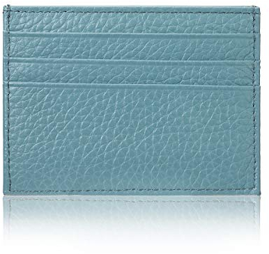 YEHMAN Porte Carte Turquoise en Cuir de Vachette véritable 7 emplacements Carte de crédit Minimaliste Ultra Plat pour Veste, Pantalon …